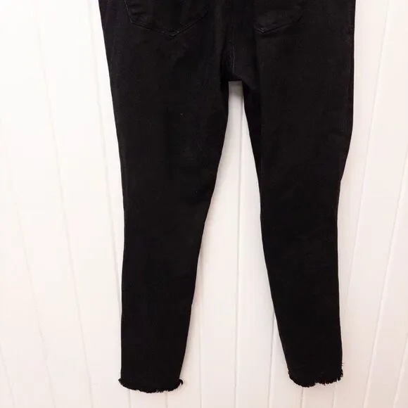 Blanqi Maternity Denim Jeans Black Skinny Over-Belly Panel Distressed Size 14 - Picture 7 of 9